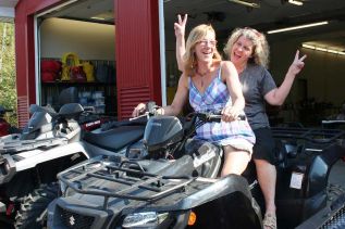 Volunteers Hope Mosychuk and Julia Irvine came from Newmarket and Keswick respectively to help out at the Ompah ATV Run last Saturday